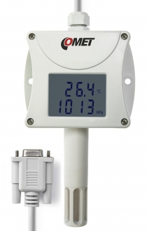 Industrial temperature, humidity, barometric pressure transmitter - RS232 output. Weather sensor for environment monitoring with one of the best barometers.