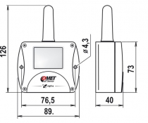 Wireless thermometer, hygrometer, barometer for external probe, Sigfox IoT