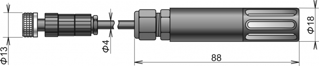 Digital temperature/humidity probe DIGIL/E-5, ELKA connector, cable 5 meters