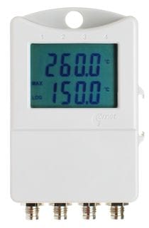 Thermometer 3 chann.+1 binary input with display