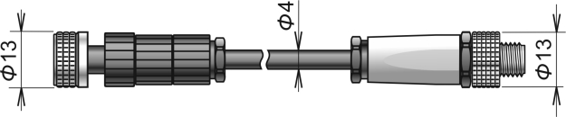 Extension cable for DIGIS and DIGIL probes, ELKA connector, cable 10 meters