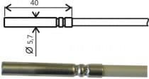 Temperature probe Pt1000TGL40/0, without connector, cable 5 meters