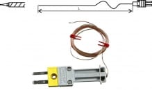 Thermocouple "K" wire probe, GD260, with connector, 3 meters