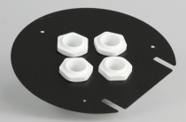 Reflective plate with four glands for radiation shield