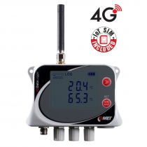 IoT Wireless Temperature Datalogger for 4 external probes, with built-in 4G modem and Flat Rate SIM Card