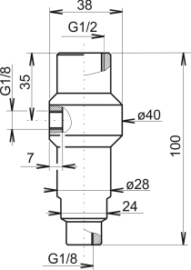 Flow chamber for compressed air measurement up to 25 bars