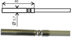 Temperature probe Pt1000TGL40/M, MiniDin connector, cable 5 meters