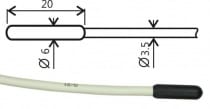 Temperature probe Pt1000TR160/M, MiniDin connector, cable 2 meters