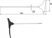 Stick-in probe 2091-250/M, MiniDin connector, cable 2 meters