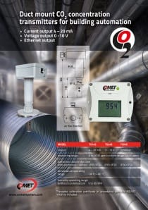 WebSensor - remote CO2 concentration with Ethernet interface, duct mount